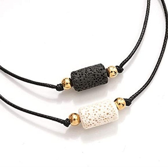 Simple Volcanic Stone Bracelet Pinky Swear Matching Set - Picture 5 of 8